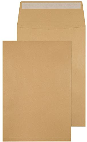 Q-Connect Envelope Gusset 324x229x25mm Peel and Seal 120gsm Manilla (Pack of 100) KF3527,brown