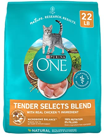 Purina ONE Tender Selects Dry Cat Food, Chicken, 22 lb Bag