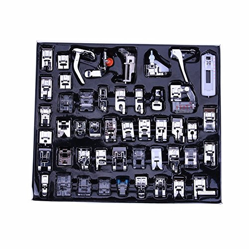 ele ELEOPTION Machine à Coudre kit Pieds-de-biche Multifonctionnel pour Machine à Coudre domistique Ourlet Pied de pièces Accessoires pour Brother Singer Lot de (48pcs)