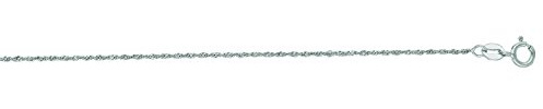 PRINS JEWELS 14 Karat 585 Gold Feine Singapurkette Weißgold 1 mm Breit
