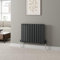 DuraTherm® 600 x 780mm Anthracite Horizontal Designer Radiator Single Column Oval Tube Modern Central Heating Panel Bathroom Radiators