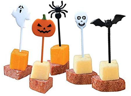 Aisoway 10 Stück Halloween-Lebensmittel-Liste Spinne Kürbis-Geist-Schläger Kuchen-Dekorationen Für Halloween Party Supplies