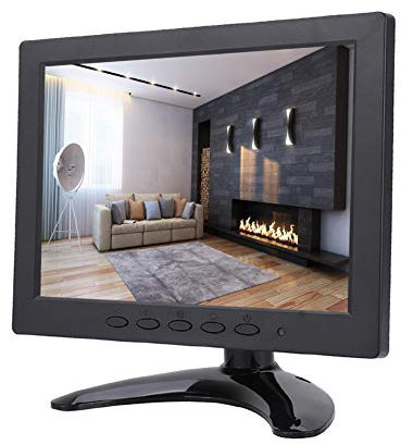 Kafuty 8 Pollici Monitor IPS con Altoparlante Integrato HDMI/VGA/AV/BNC, Display LCD per Computer con Schermo HD 1024 x 768 con Staffa Triangolare Mini Monitor con Schermo IPS HD