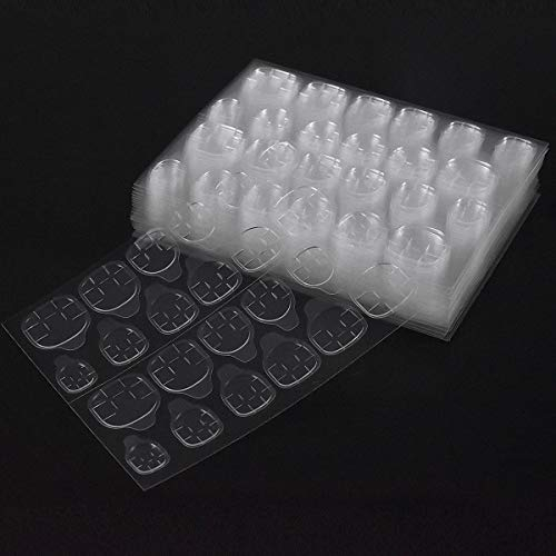 NATUCE 30 Feuilles 720PCS Autocollant d'Ongle de Colle Double Face, Autocollant d'Ongle Adhésif Transparent, Nail Glue Jelly Gel Ruban Adhésif, Faux Ongles Conseils pour Fournitures de Manucure