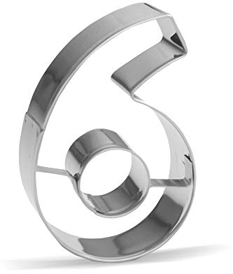 Ausstechform Zahl Sechs, Edelstahl, 8,1 cm