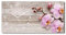 Tulup Wanduhr aus Glas 60x30 cm Glas Uhr Bild Glasuhr Gehärtetes Glas Küchenuhren - weiße Zeiger - Orchidee auf Holz
