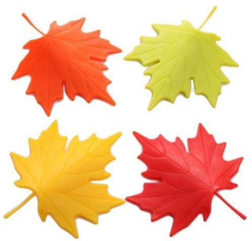 Leaf Style Door Wedge, Silicone Leaves Door Stopper Wedge Window Stops for Home Garden Office,Red+Orange+Green+Yellow