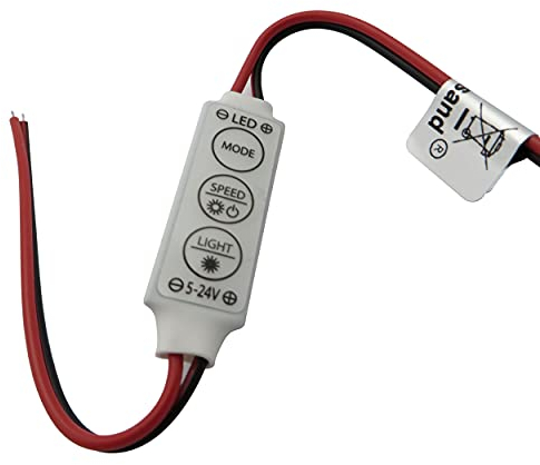 Variateur d'intensité manuel 12 V 24 V 4 A avec cordon variateur d'intensité pour bandes LED Rouge/noir