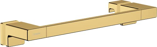 hansgrohe AddStoris - Duschtürgriff, Haltegriff Dusche, Handtuchhalter, Badetuchhalter, verdeckte Befestigung, Badezimmer Zubehör, Polished Gold Optic, 41759990