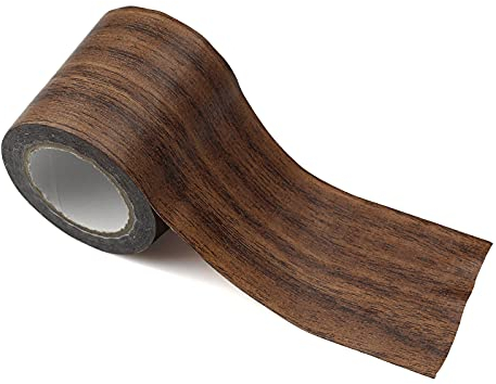 burkfeeg Woodgrain Repair Cinta Adhesiva Realista Cinta de Reparación de Muebles para Gabinetes de Piso de Grano de Madera (8cm×4.57m)-Marron Oscuro