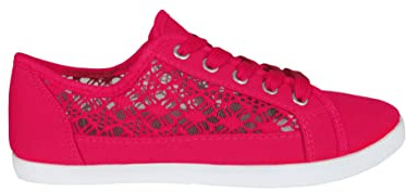 Women Ladies Canvas Plimsolls Lightweight Sneaker Trainers Casual Flat Shoes