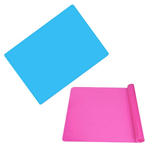 Lot de 2 Sets de Table en Silicone,Sets de Table Antidérapants Résistants à La Chaleur,Tapis de Table Lavables pour Restaurant,Cuisine,Hôtel,40x30cm
