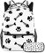 Fishbone Cat Dog Paw Pattern School Bag Set for Teen Girls Boys Kids, Student Bookbag Backpack Rucksack with Pencil Case for Primary Secondary Junior
