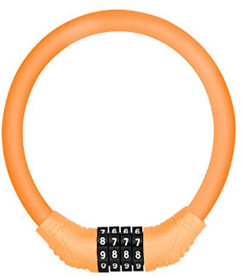 Yesmin 4 Digit Resettable Cable Code Bike Lock,Weatherproof Anti Theft Bicycle Lock(Orange)
