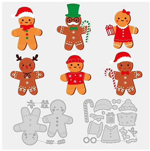 BENECREAT Bonhomme en Pain D'Épice Découpes en Métal, Gaufrage Découpé à L'Emporte-Pièce en Acier au Carbone sur Le Thème de Noël pour la Fabrication de Cartes de Scrapbooking, Épaisseur: 0.8 mm