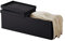 Zedelmaier Sitzbank mit Stauraum, Sitzhocker Faltbar Sitztruhe belastbar bis 300 kg, Deckel klappbar, klappbare Sitztruhe für Wohnzimmer, Flur, Schlafzimmer, 114x38x38 cm, Schwarz