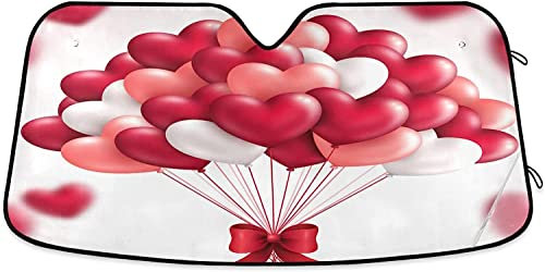 Sombrillas de sol para el día de San Valentín con forma de corazón, bloquea la radiación UV, camión, coche, 130 x 70 cm