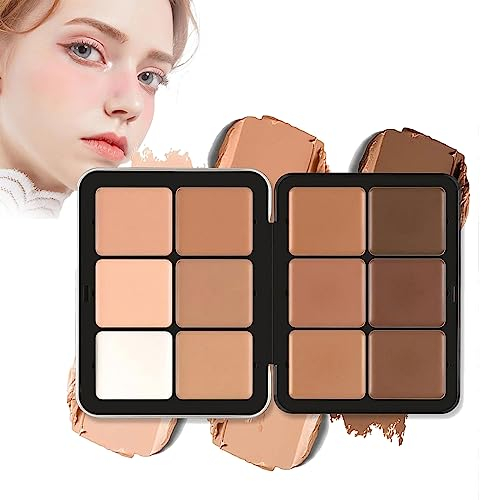 Mnsuid Carla Secret Concealer Palette, 12 Color Concealer Foundation Palette, Long-Wearing Full-Coverage Makeup for Flawless Skin (Makeup 2)