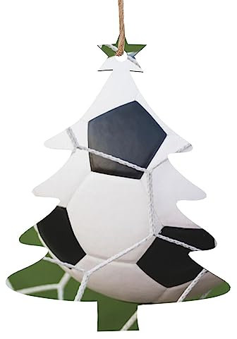 Fußball Weihnachten Holz Ornament Anhänger, Urlaub Kreative Geschenke Baumschmuck Weihnachten