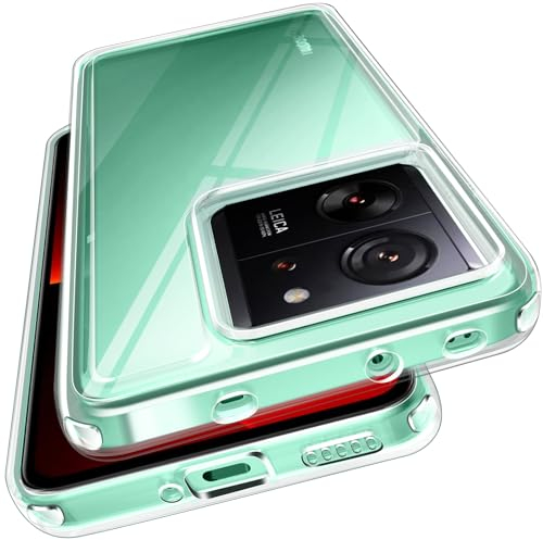 ivoler Nie Vergilbung Klar Hülle für Xiaomi 13T / Xiaomi 13T Pro, [Militärischer Schutz] Stoßfest Kratzfest Transparent Schutzhülle, Dünn Durchsichtige Handyhülle Case Cover