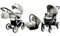 BabyLux® Bambimo Kinderwagen Set 3 in 1 - White Lux - incl. Babywanne, Buggy Sportsitz, Auto-Babyschale - Autositz - Kinderwagenset - Kombikinderwagen mit Wickeltasche, Regenschutz usw.