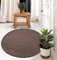 payé Teppich Wohnzimmer Hochflor Braun - 160x160cm - Rund Super Soft Kuschelweich Flauschig Modern Einfarbig Modern Weicher Schlafzimmerteppich
