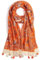 QIUTIMIY Schals für Damen Dünn Blumenmuster Bunte Schals und Tücher Halstuch mit Quasten für Frühling Sommerschal(Orange Beige)