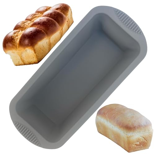 BONDIBUY Molde Silicona Rectangular, Molde Silicona Horno, Molde Reposteria Silicona, Molde Silicona Bizcocho, Molde Silicona Bizcocho, Molde Rectangular (27.5x11.5x6 cm, Silicona)