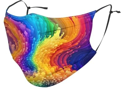 YYHHAOFA Staubmaske für Erwachsene, weich, atmungsaktiv, geeignet für Camping, Laufen, Reisen, den täglichen Gebrauch, bunte Regenbogen-Drucke, 1 Stück