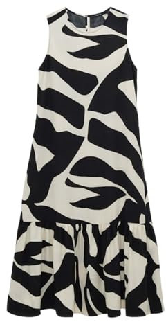 someday Damen Maxikleid | Trägerkleid QUOLLY Animal Black, 36