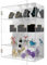 Transparente Acryl-Vitrine für die Arbeitsplatte: 4-stöckige Vitrine mit Schlossschlüssel und Spiegel, abnehmbare Vitrine, geeignet für Figuren, Rock-Sammlerstücke (30 x 15 x 40 cm)