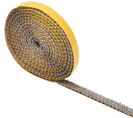 Junta Refractaria Chimenea 3mm x 10mm x 2m, Cinta de Sellado para Chimenea, Cinta Aislante Termica, Junta Fibra de Vidrio, Autoadhesiva Resistente, para Chimeneas Estufa de Leña Puerta de Hornos