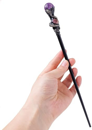 Factorys Toy 1 Pcs Natürlichen Kristall Zauberstab Handgemachte DIY Zauberstab Cosplay Halloween Zepter Cane (Purple, One Size)