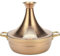 Grande casserole marocaine à tajine marocaine en acier inoxydable anti-adhésif avec 2 poignées, grande casserole marocaine faite à la main avec couvercle en forme de cône (or rose, 22 cm)