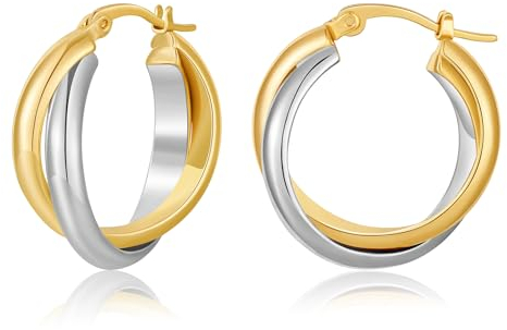 LILIE&WHITE Creolen Damen – Zweifarbige Ohrringe, Nickelfrei & Allergikerfreundlich, Elegante Kreolen für Alltag & besondere Anlässe