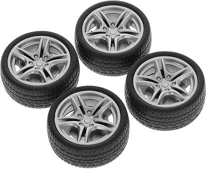 4Pcs Black Tires, Simulation Rubber Wheel Tire Wheel Toy Model DIY RC Spare Parts Easy Installation Small in Size,Tire and Wheel Sets,Remote and App Controlled Vehicles and Parts,Wheels and Tires,48mm