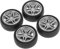 4Pcs Black Tires, Simulation Rubber Wheel Tire Wheel Toy Model DIY RC Spare Parts Easy Installation Small in Size,Tire and Wheel Sets,Remote and App Controlled Vehicles and Parts,Wheels and Tires,48mm
