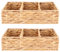 LOPYXBR 2 Stück Aufbewahrungskorb Geflochten, Wasserhyazinthe Korb mit 3 Fächern, 36x14,5x10 cm Korb Geflochten Eckig, Aufbewahrungskorb für Schlafzimmer, Badezimmer, Speisekammer