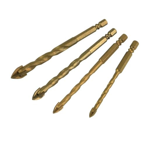 Broca helicoidal de vástago hexagonal for carpintería, de 6 mm, 8 mm, 10 mm, 12 mm, con cabeza en cruz Phillips, for vidrio, mármol, baldosas, hormigón, pared, plástico, 1 unidad(1Pc 12mm)