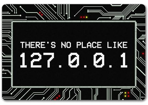 Localhost Fußmatte mit IP Adresse 127.0.0.1 in weiß - There's no place like