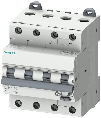SIEMENS Sentron 5SU1 FI/LS-Schalter 6A, 4-polig Typ C, Empfindlichkeit 30mA