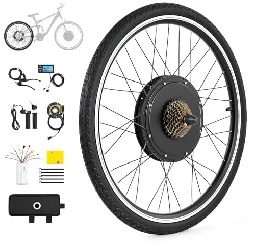 Viribus 26 Zoll Ebike Umbausatz E-Bike Hinterrad Umbausatz Kit Elektrofahrrad Umbausatz Ebike Conversion Kit Electric Bicycle Umbausatz Pedelec Umbausatz 500W