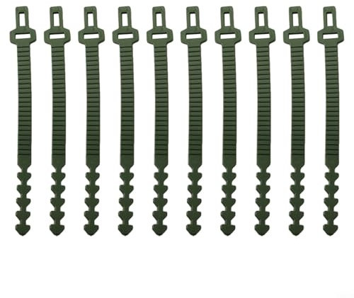YJDOORPLAY 10 lazos para árboles, corbata de jardín para soporte de plantas, correas de goma suave ajustables, 24 cm de longitud, para soporte de árbol de plantas de arbusto, rosa