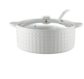 Ceramic Soup Tureen with Lid and Ladle Set, Microwave and Dishwasher Safe, Ideal for Serving and Keeping Soup Warm