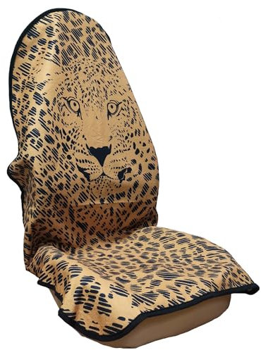 Auto-Sitzschoner Vordersitze Universell,Wasserdicht,Frottee,Schweißaufnahme,Sitzschoner universal Sitzbezüge Auto,Autositzbezüge Vordersitze,Einzelsitzbezüge,Zubehör für Autositze-Leopard