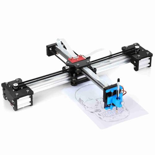 Fafeicy Plotter Robot per Disegno a Penna, Area di Lavoro 310x256mm, Lega di Alluminio e Acrilico, Porta USB, Dimensioni 570x436x88mm