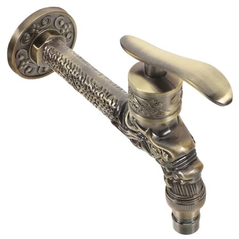 SEWOART Grifo Anticongelante De Pared Clásico Para Fregadero Grifo De Agua Vintage De Lavabo De Baño De Agua Fría Simple Para Jardín Exterior