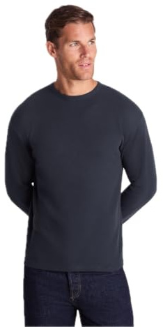 TOG24 Ainsdale Mens Crew Neck Waffle Long Sleeve T-Shirt, Relaxed Boxy Fit | Tee, Breathable, Jersey, Layering