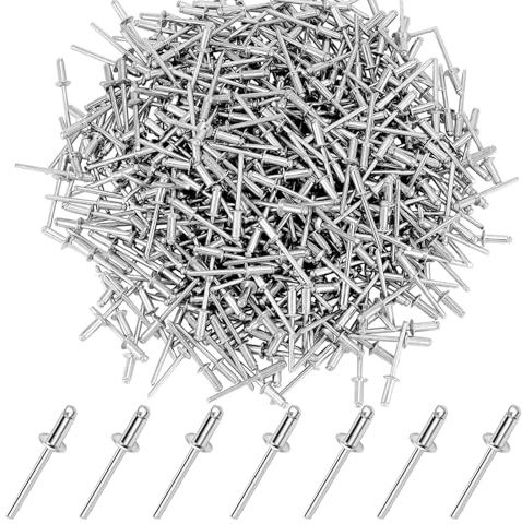 Zynthor 4.8 x 16mm Aluminum Blind Rivets, Pop Rivets, 200Pcs | Aluminum Grip with Steel Mandrel for Metal, Marine, Automotive, Railway and Ductwork Repairs