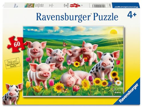 Ravensburger Precious Piglets 35 Piece Jigsaw Puzzle for Kids Age 4+ | Farm Animals Puzzle for Boys & Girls | Educational Preschool Toy